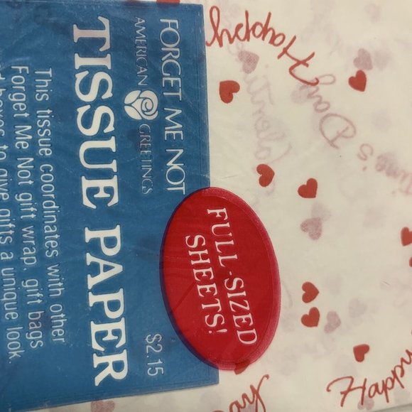 Valentines Day Red/White Hearts Gift Tissue Paper/ - Picture 7 of 7